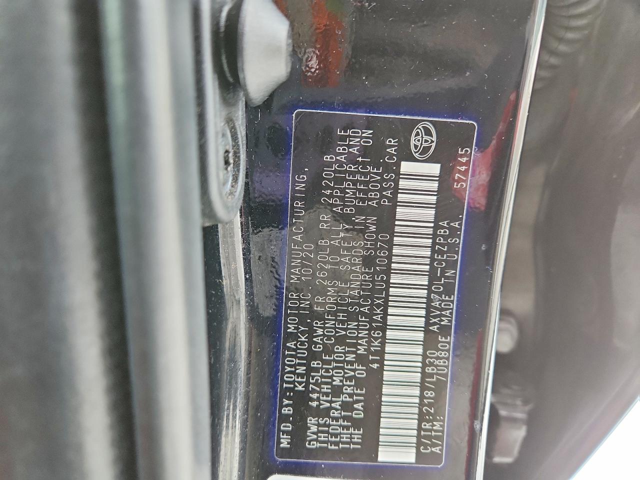 2020 TOYOTA CAMRY XSE photo 23