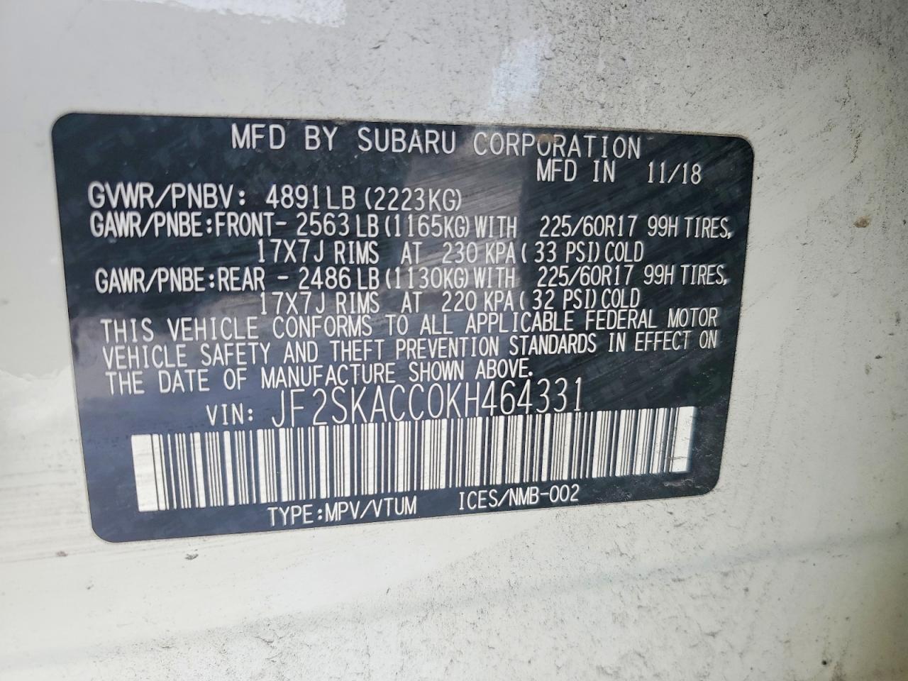 2019 SUBARU FORESTER photo 13