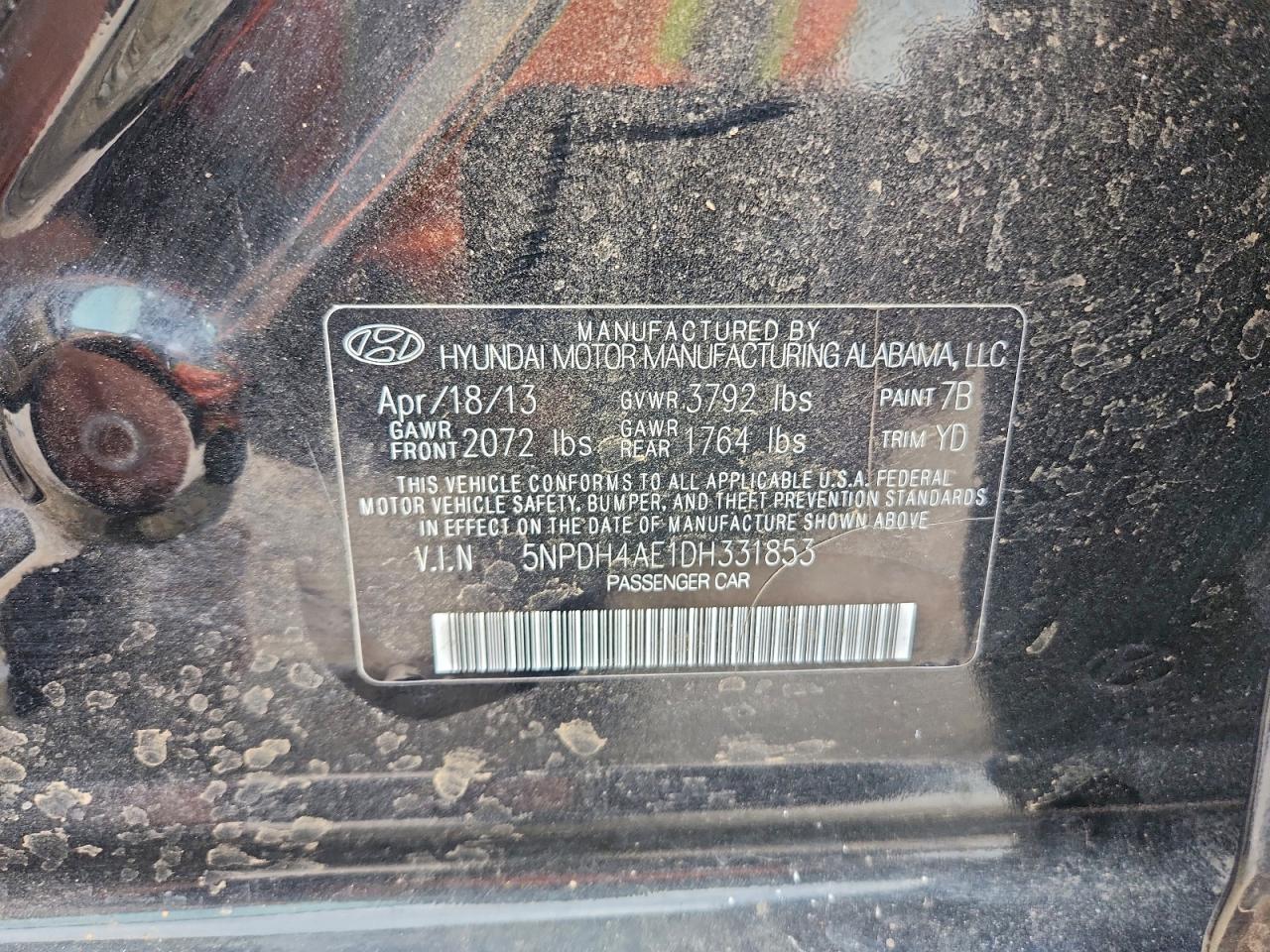 2013 HYUNDAI ELANTRA GLS photo 13