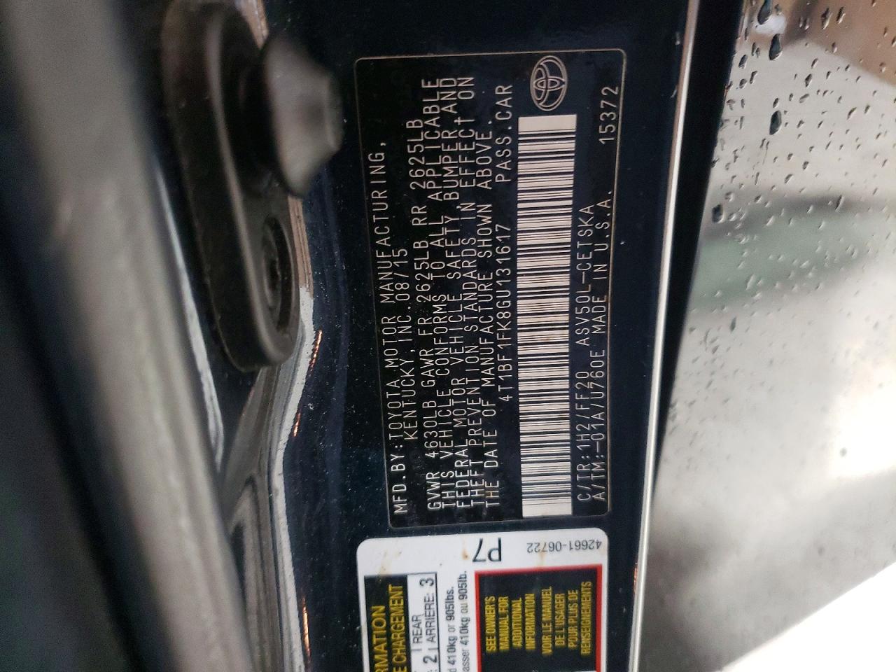 2016 TOYOTA CAMRY LE photo 34