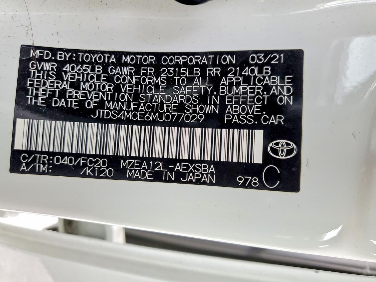 2021 TOYOTA COROLLA SE photo 25