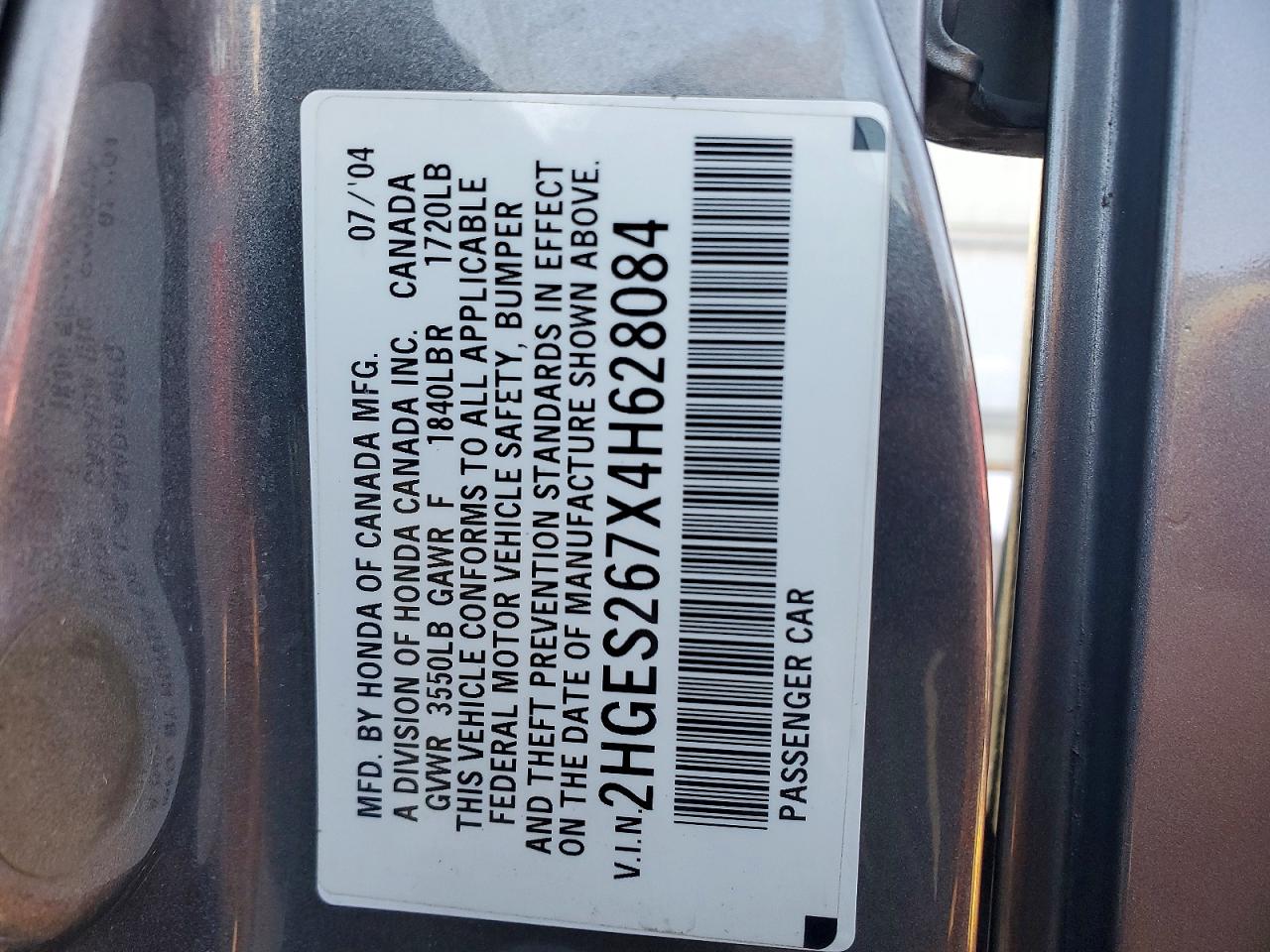 2004 HONDA CIVIC EX photo 13