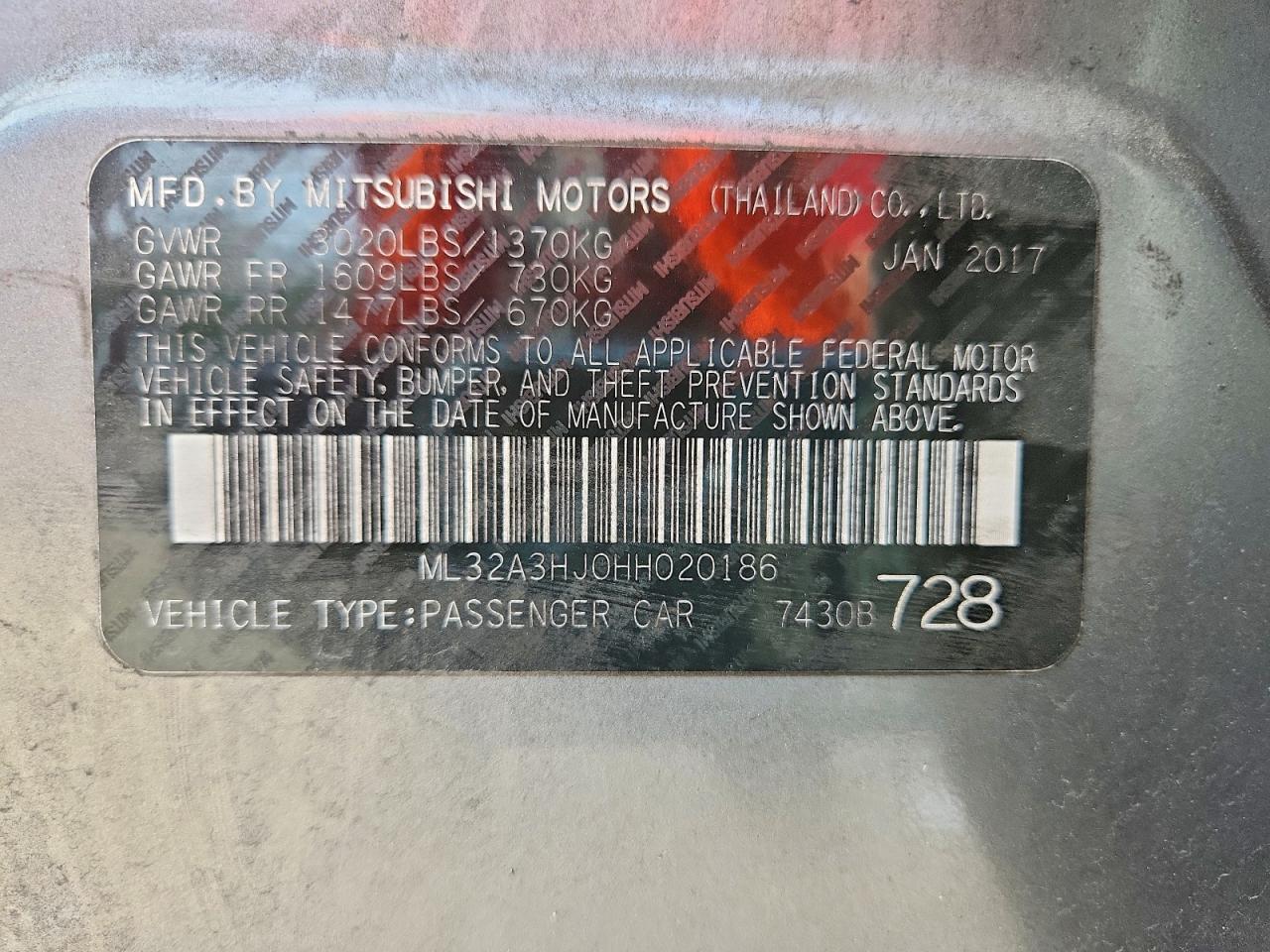 2017 MITSUBISHI MIRAGE ES photo 12