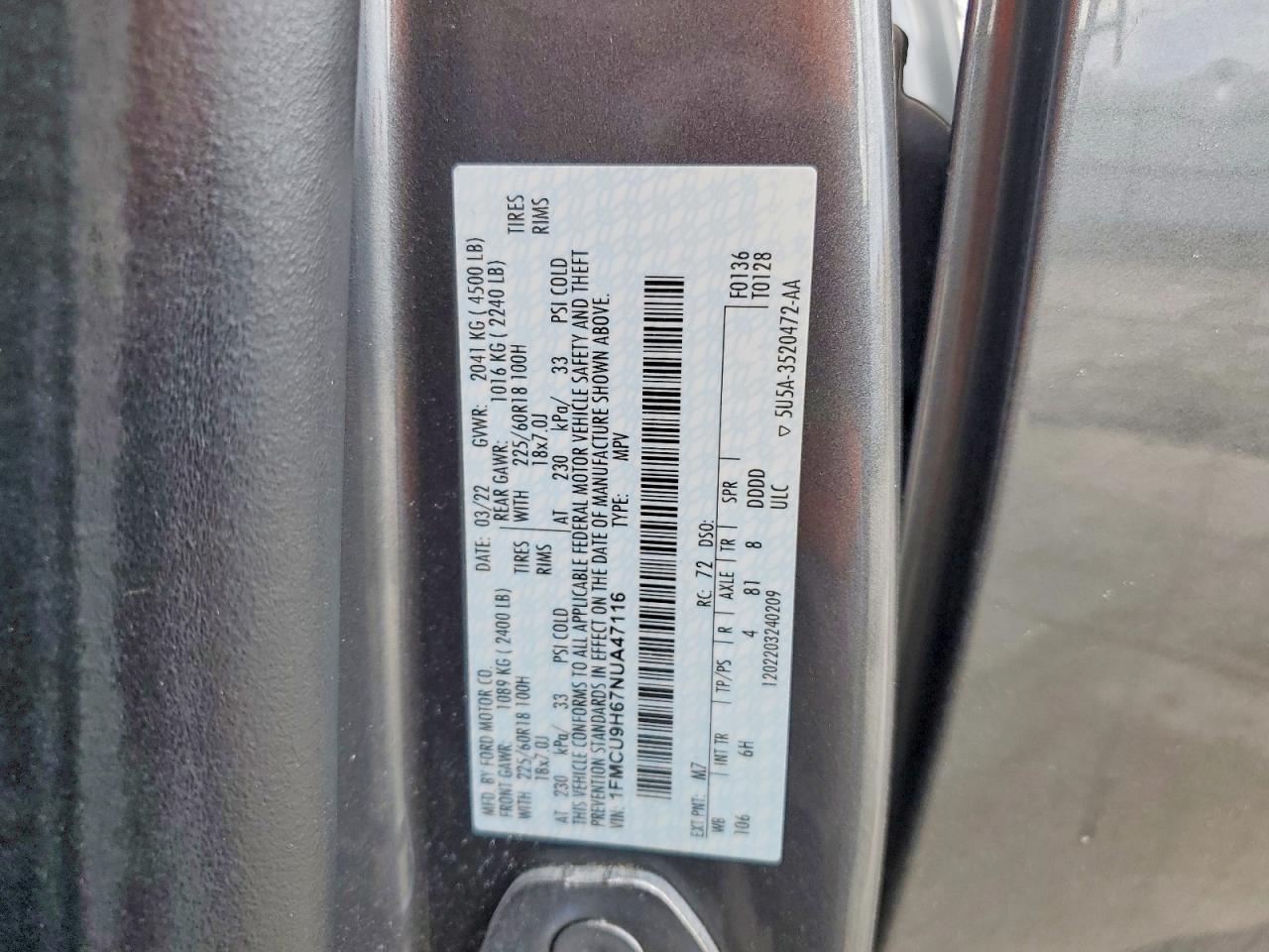 2022 FORD ESCAPE SEL photo 13