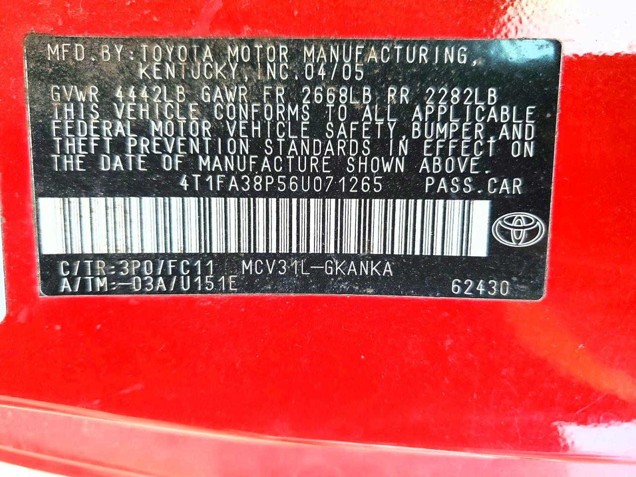 2006 TOYOTA CAMRY SOLARA SE V6 photo 23
