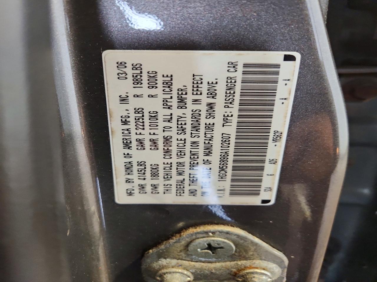 2006 HONDA ACCORD EX photo 49