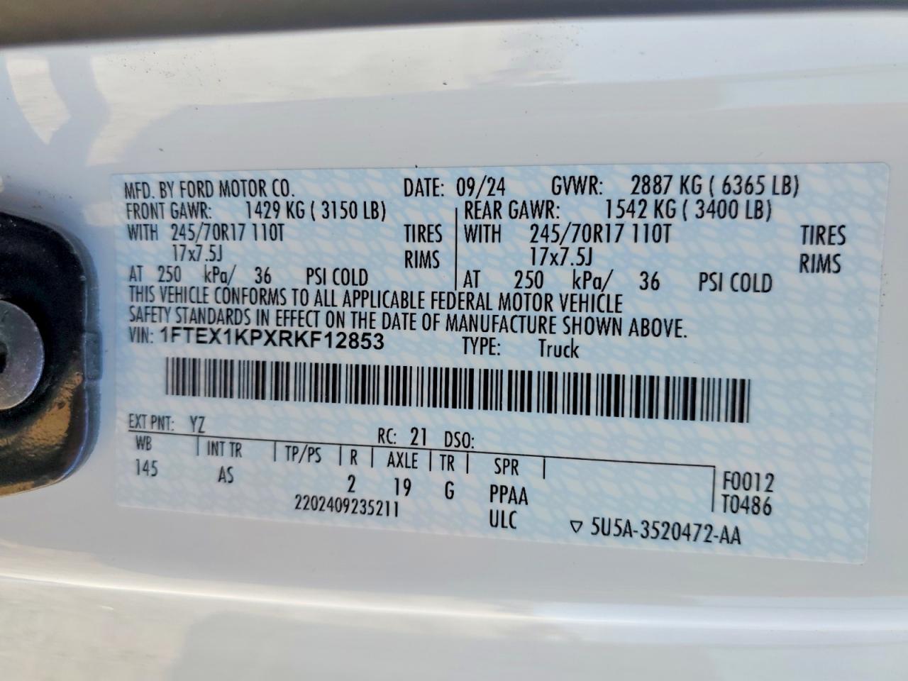 2024 FORD F150 XL photo 23