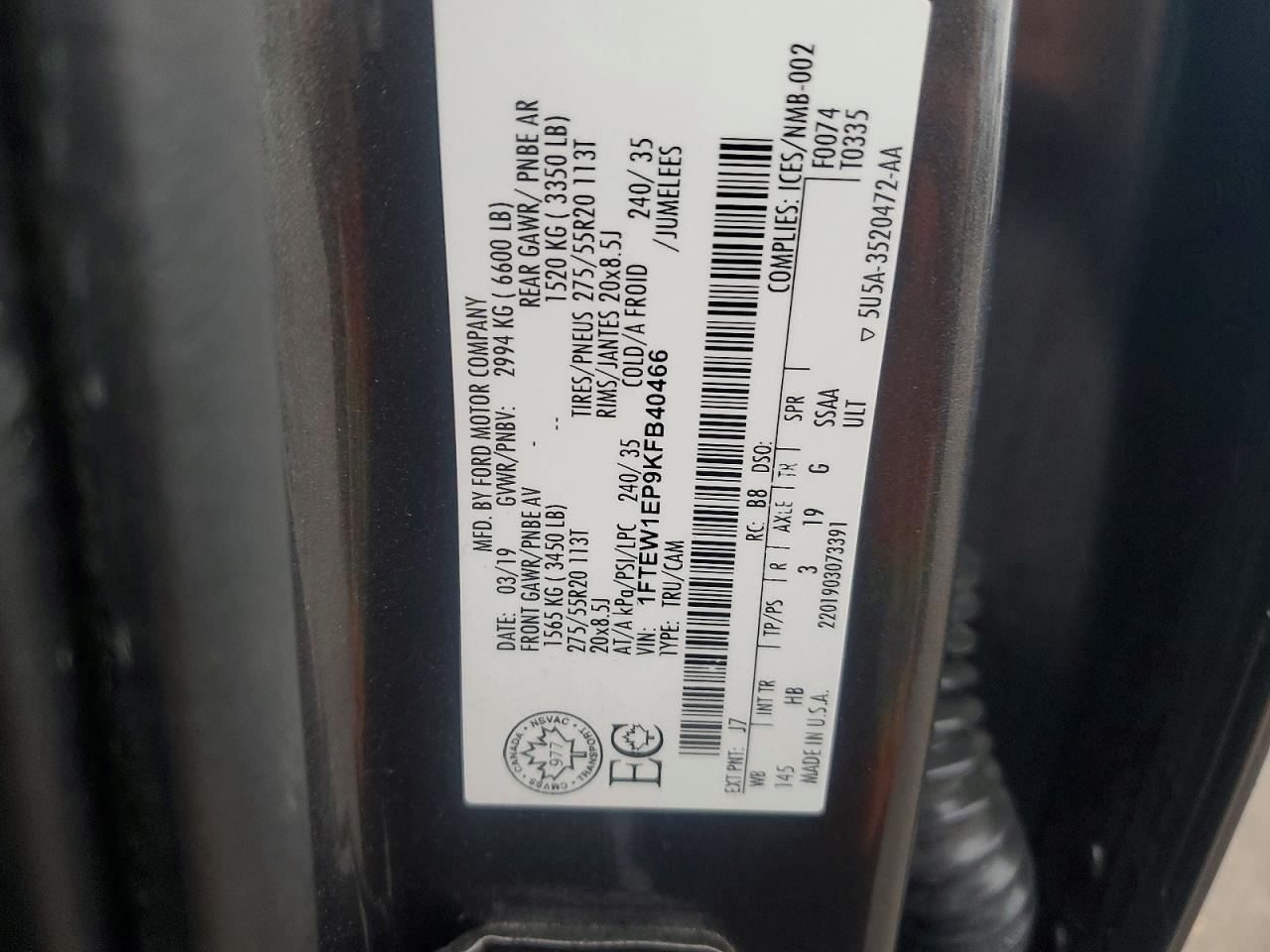 2019 FORD F150 SUPERCREW photo 23