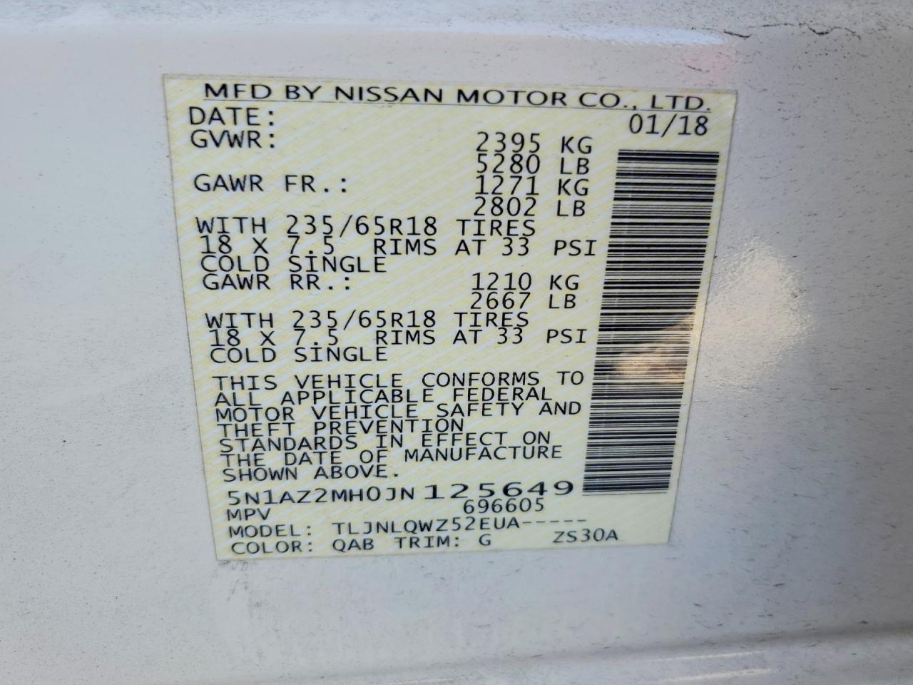2018 NISSAN MURANO SV photo 23
