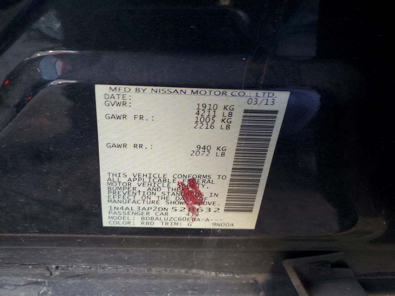 2013 NISSAN ALTIMA 2.5 photo 13