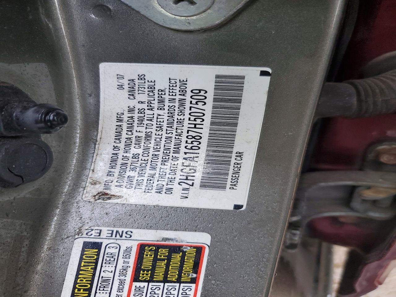 2007 HONDA CIVIC LX photo 34