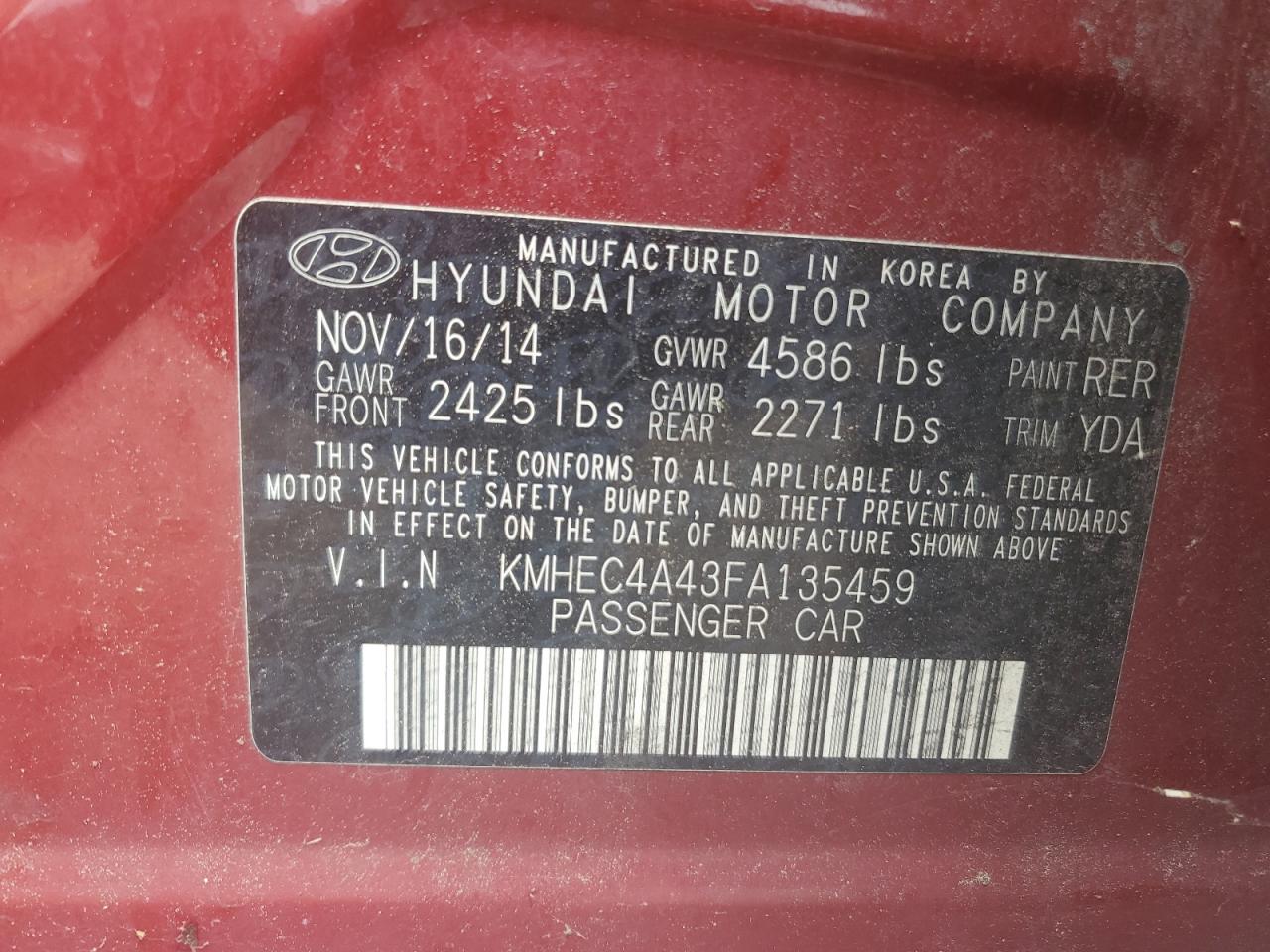 2015 HYUNDAI SONATA HYBRID photo 23