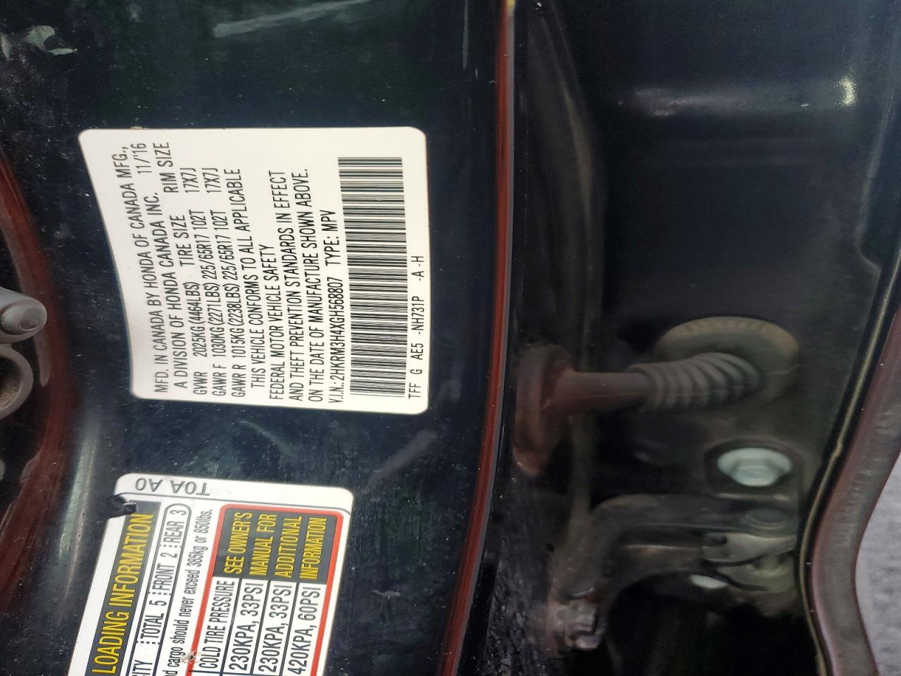 2016 HONDA CR-V SE photo 12