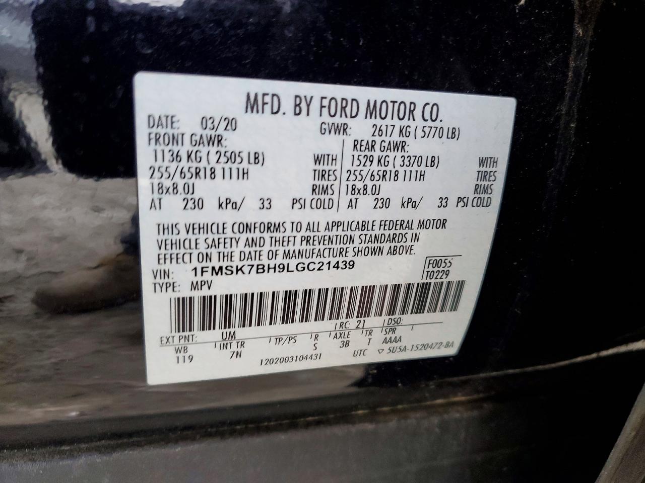 2020 FORD EXPLORER photo 27