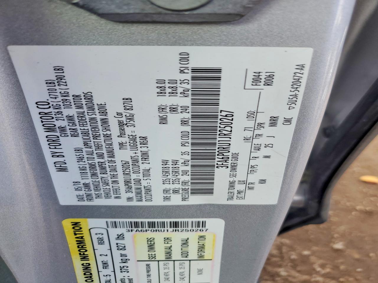 2018 FORD FUSION TITANIUM/PLATINUM HEV photo 12