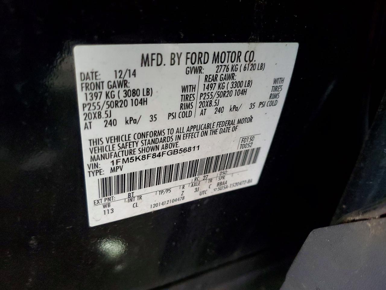 2015 FORD EXPLORER LIMITED photo 25