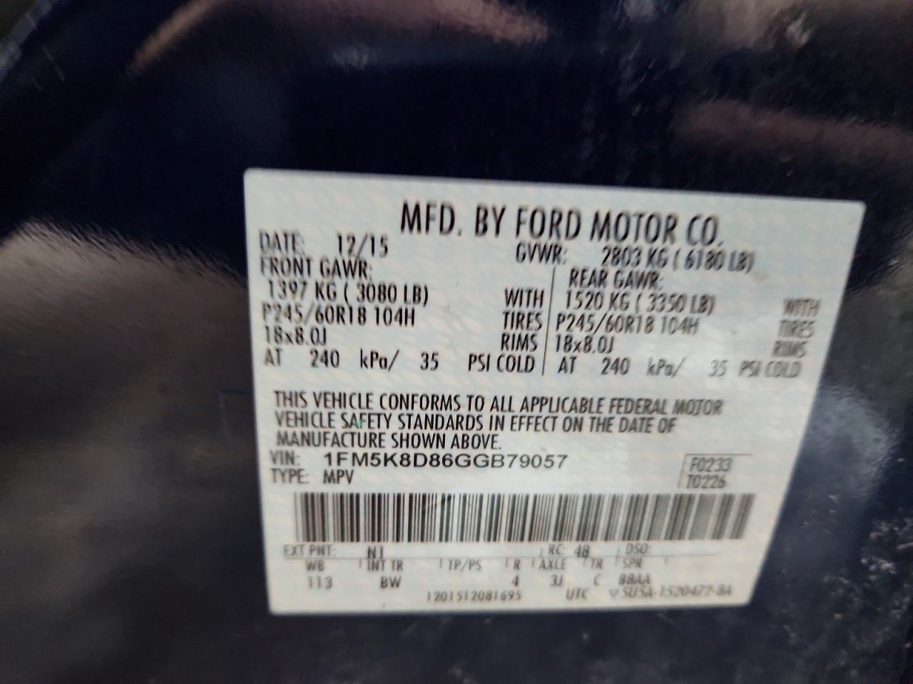 2016 FORD EXPLORER XLT photo 13