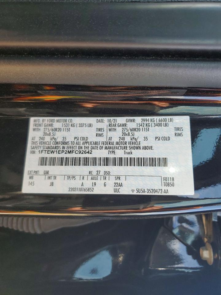 2021 FORD F150 SUPERCREW photo 13