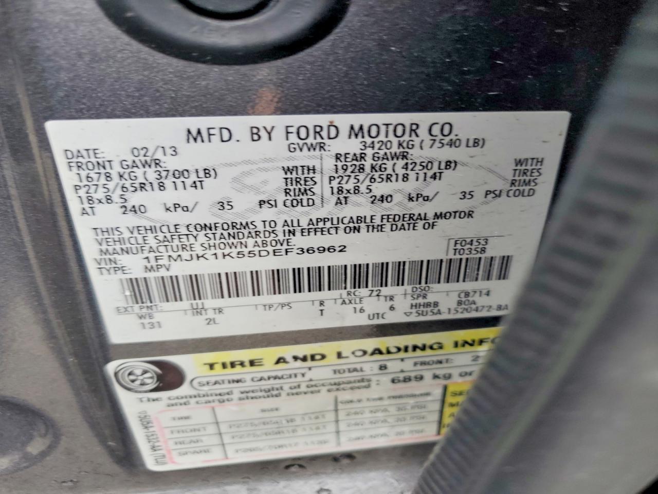 2013 FORD EXPEDITION EL LIMITED photo 13