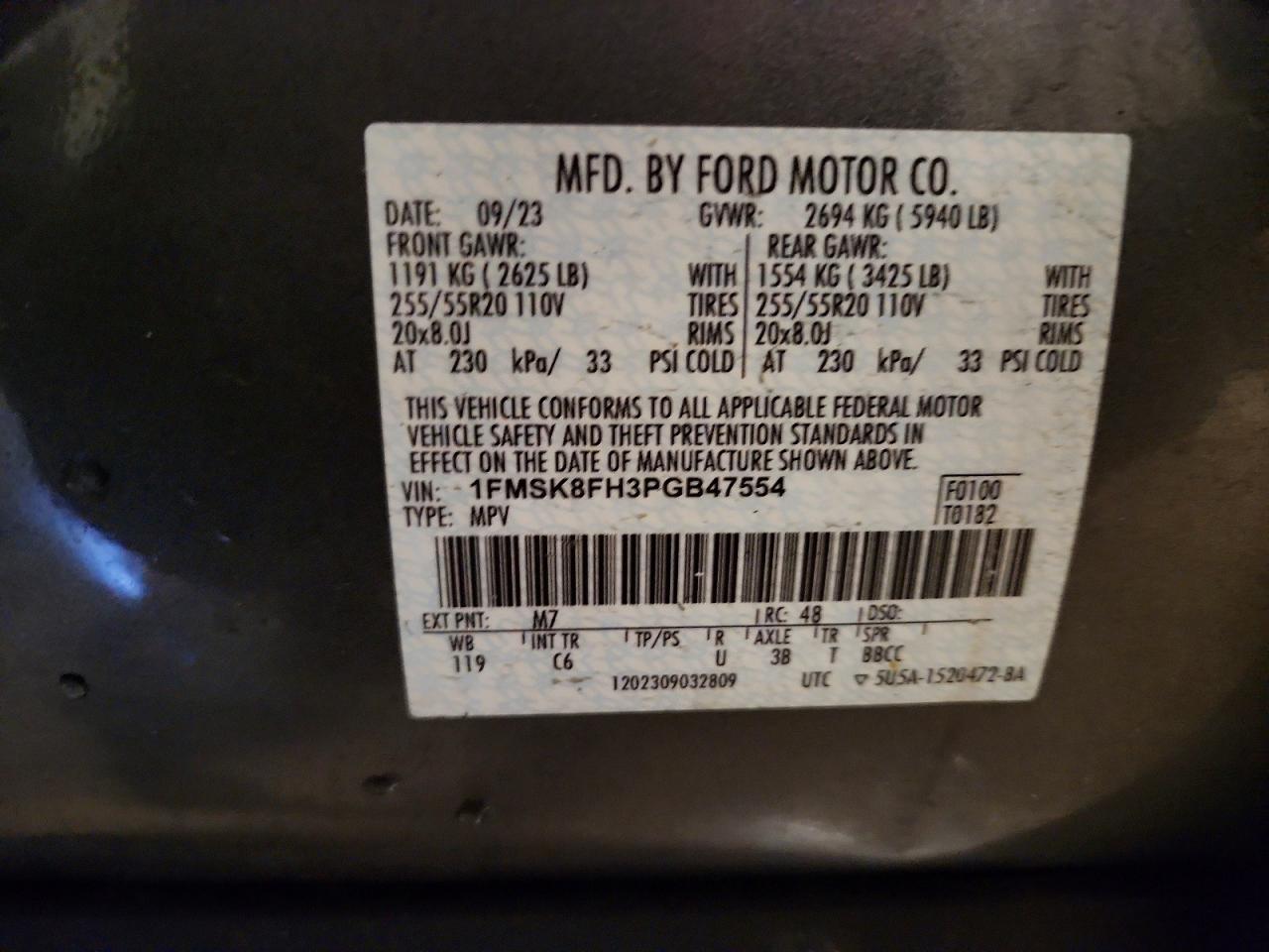 2023 FORD EXPLORER LIMITED photo 13