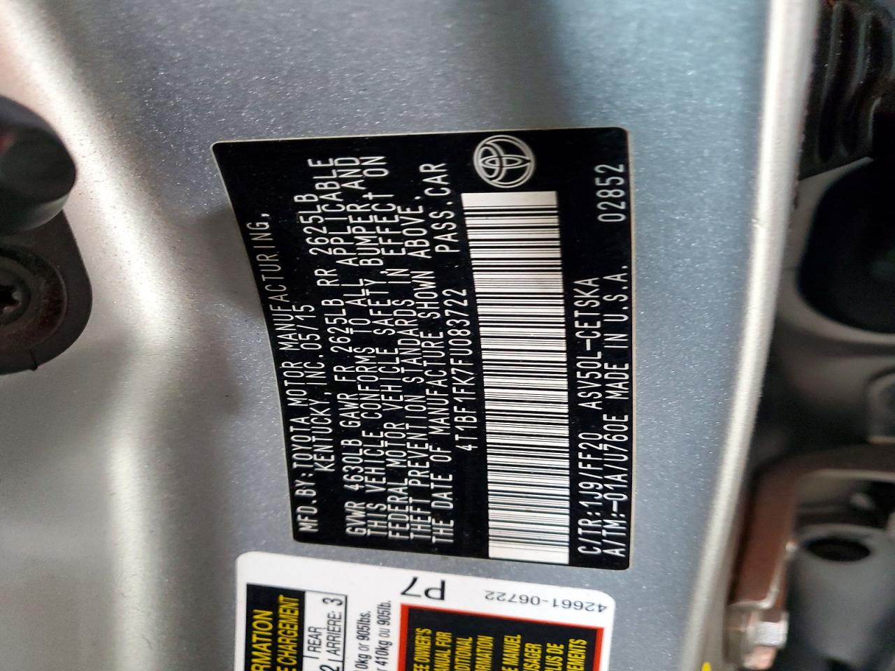2015 TOYOTA CAMRY SE photo 34