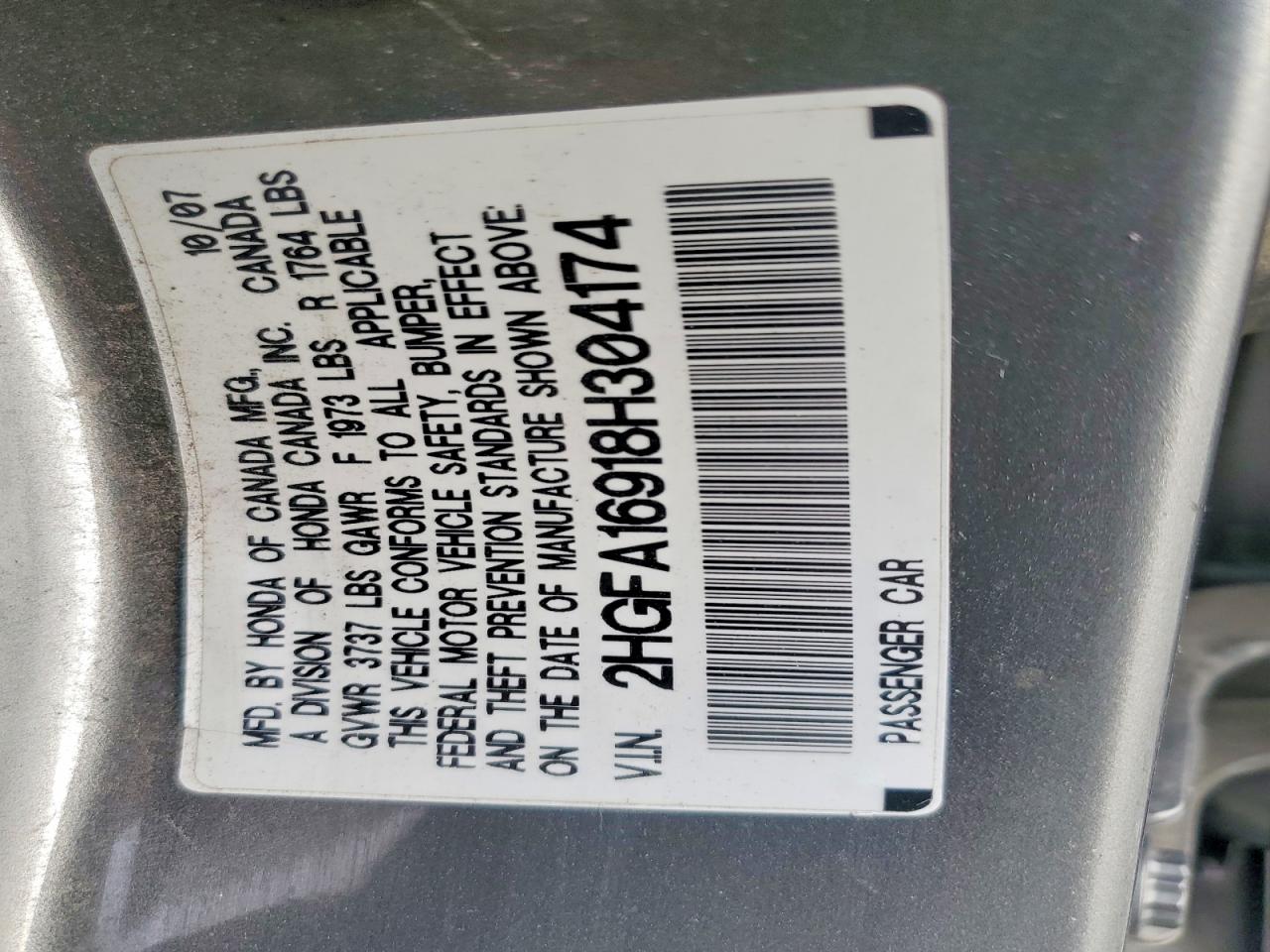 2008 HONDA CIVIC EXL photo 23