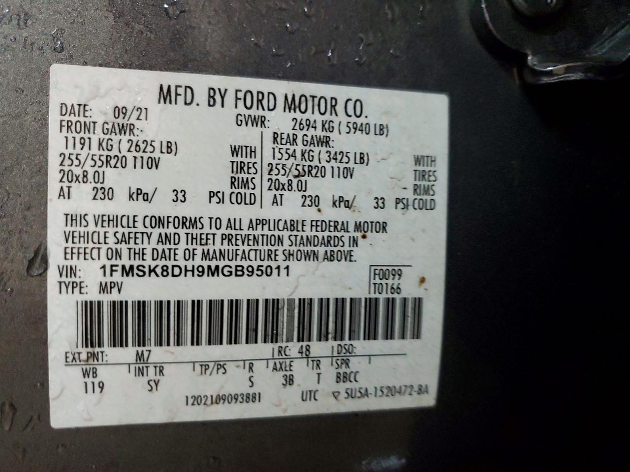 2021 FORD EXPLORER XLT photo 27