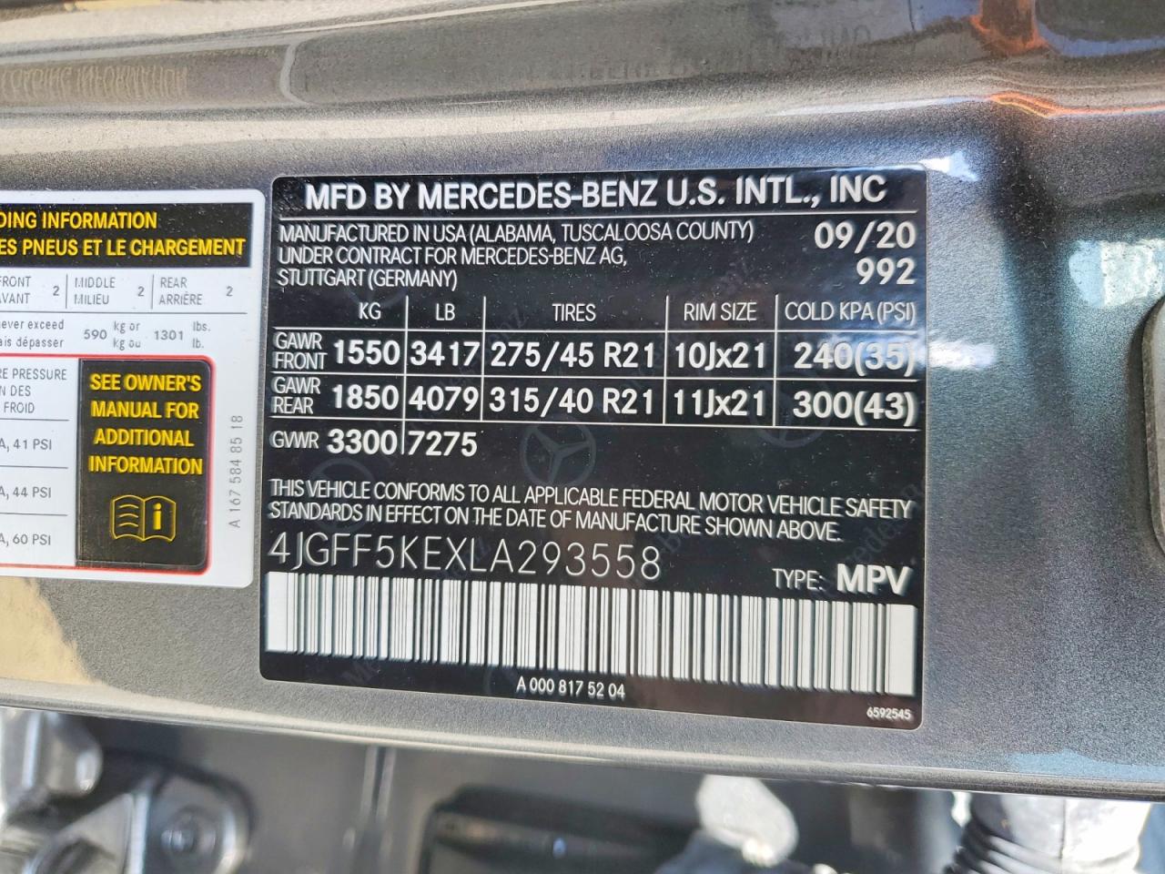 2020 MERCEDES-BENZ GLS 450 4MATIC photo 14