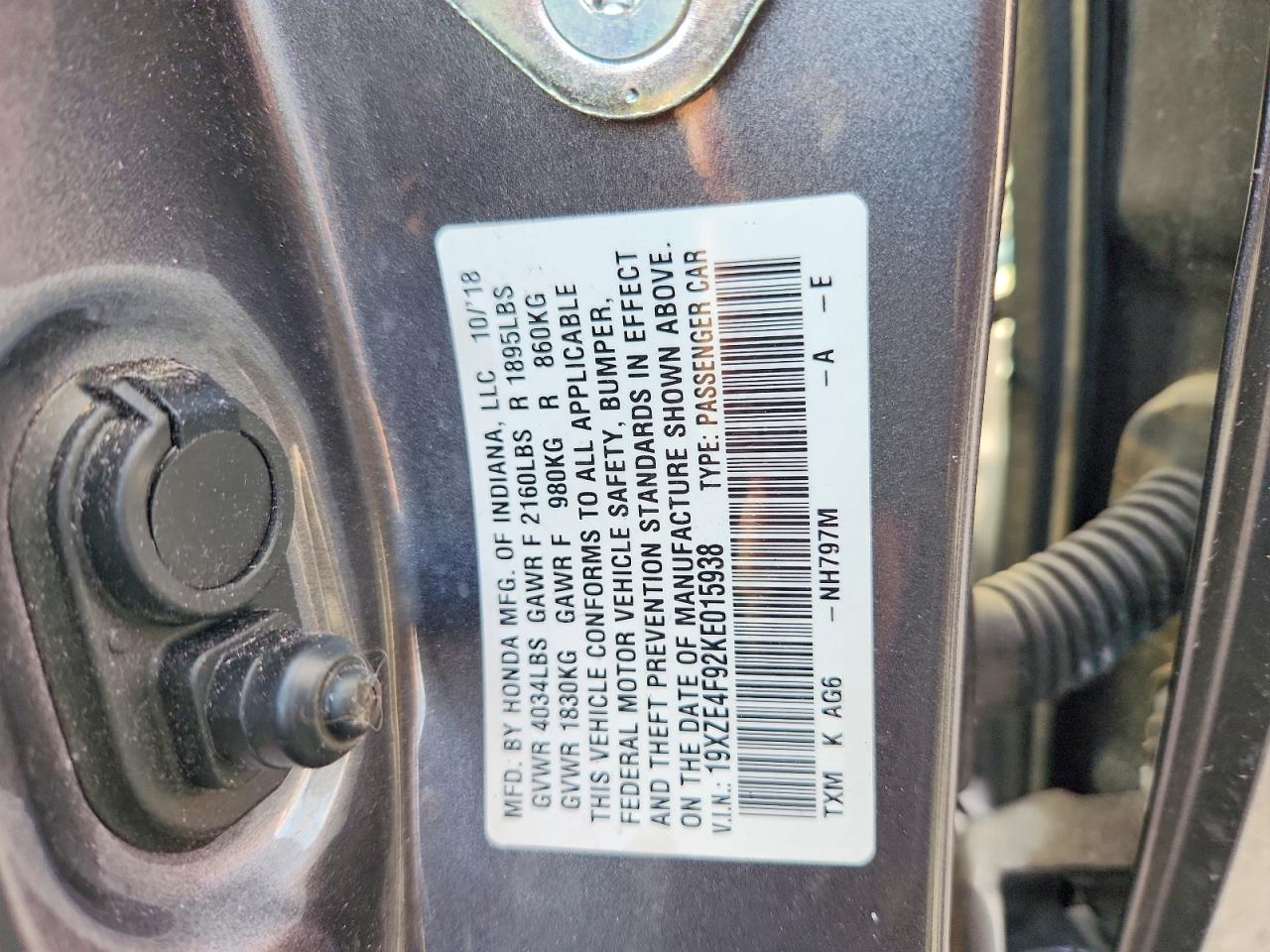 2019 HONDA INSIGHT TOURING photo 13