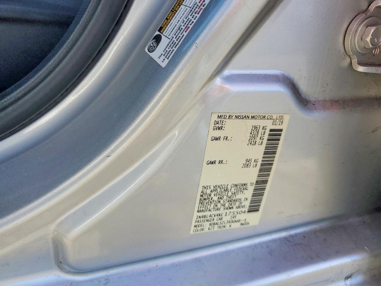 2019 NISSAN ALTIMA SR photo 34