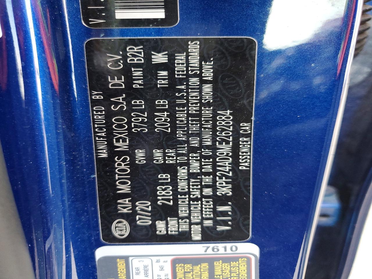 2021 KIA FORTE FE photo 23