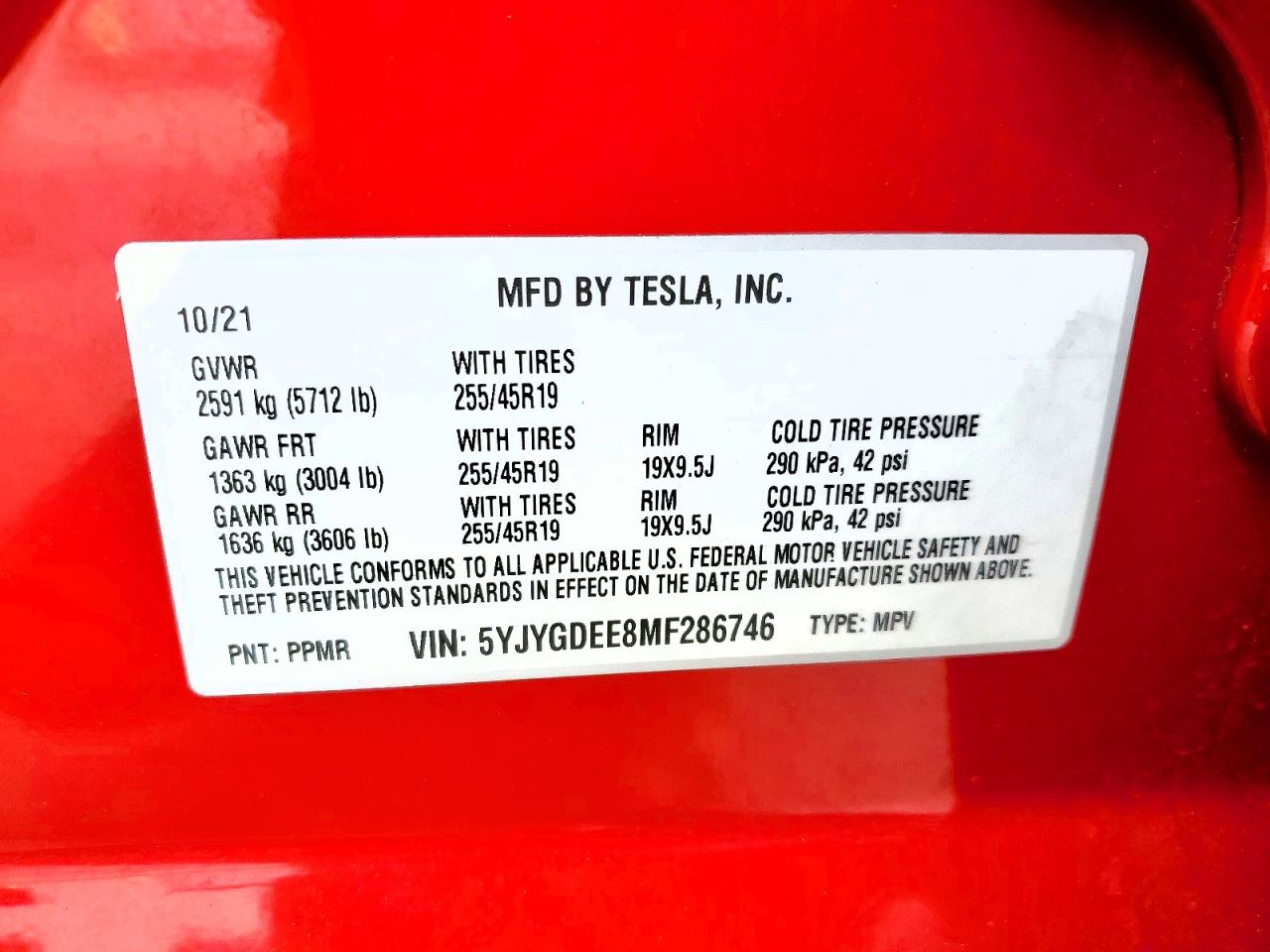 2021 TESLA MODEL Y photo 13