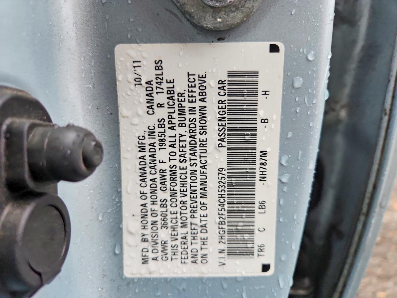 2012 HONDA CIVIC LX photo 12