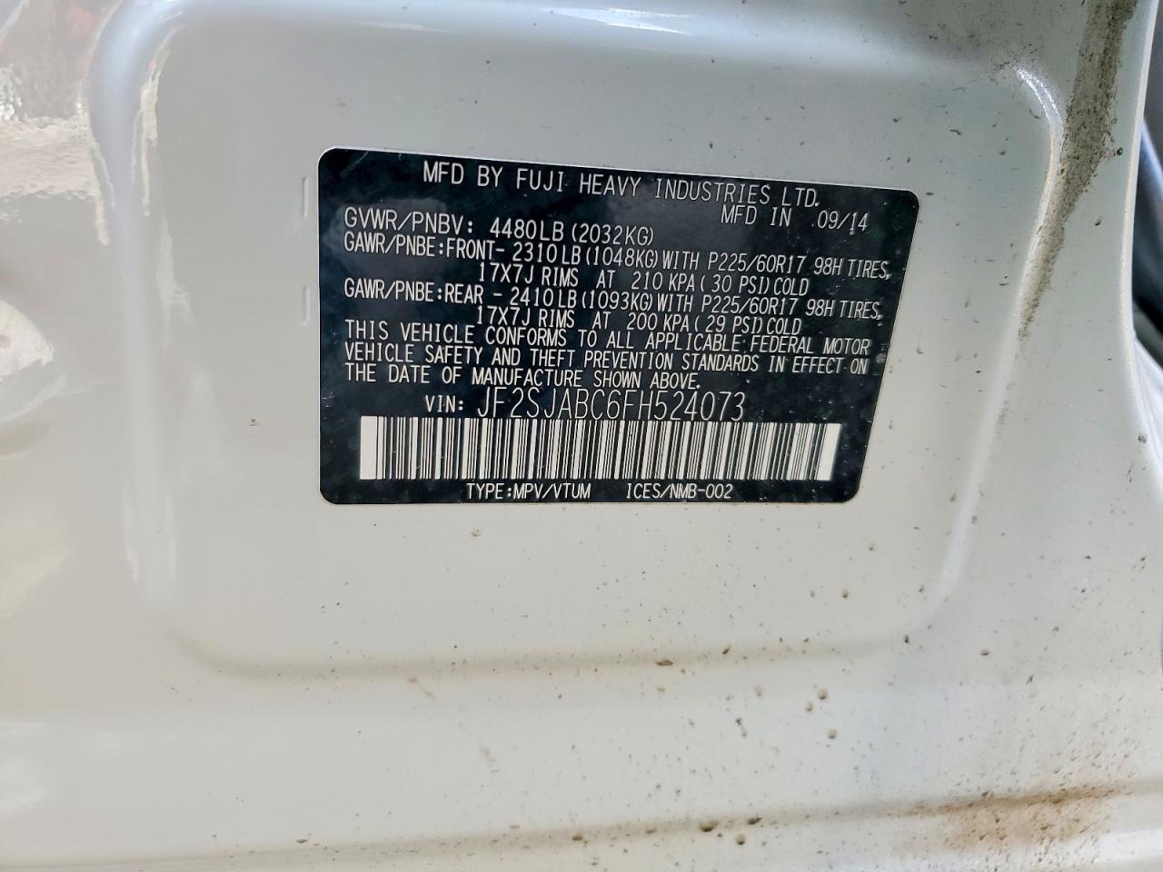 2015 SUBARU FORESTER 2.5I photo 23