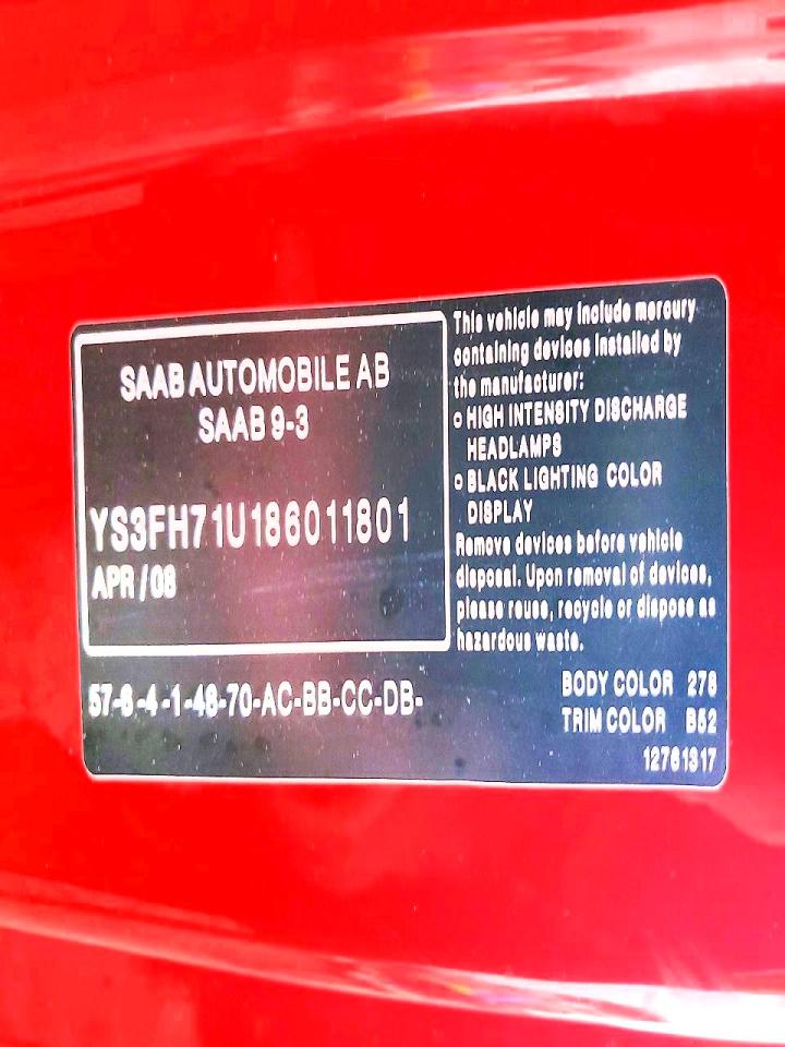 2008 SAAB 9-3 AERO photo 23