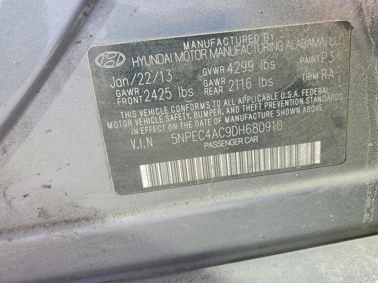 2013 HYUNDAI SONATA SE photo 34