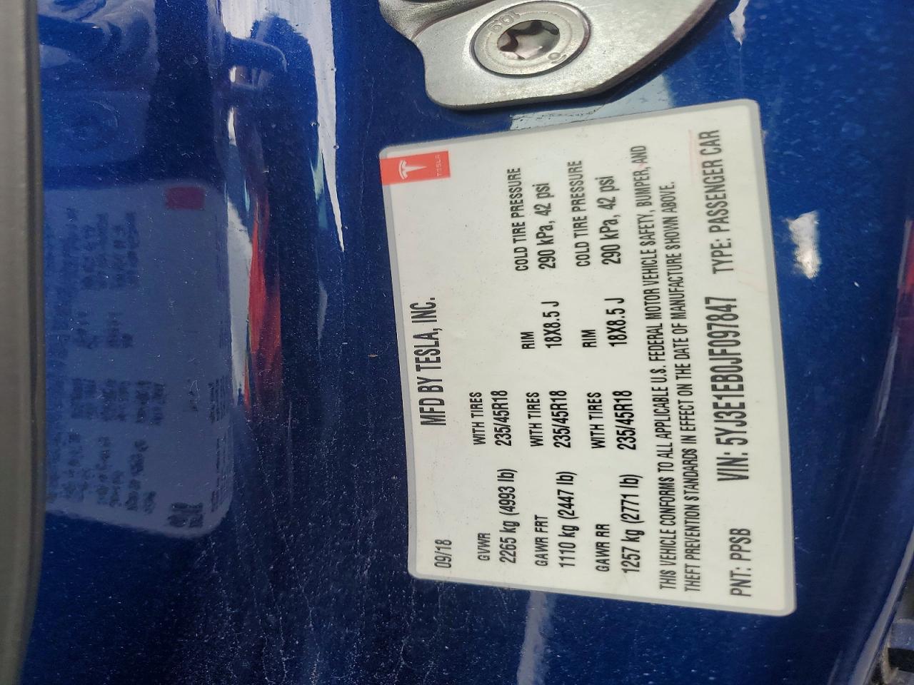 2018 TESLA MODEL 3 photo 13