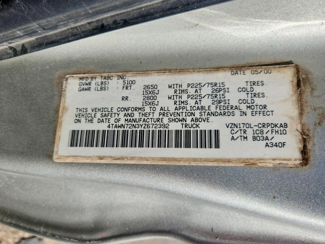 2000 TOYOTA TACOMA XTRACAB photo 23
