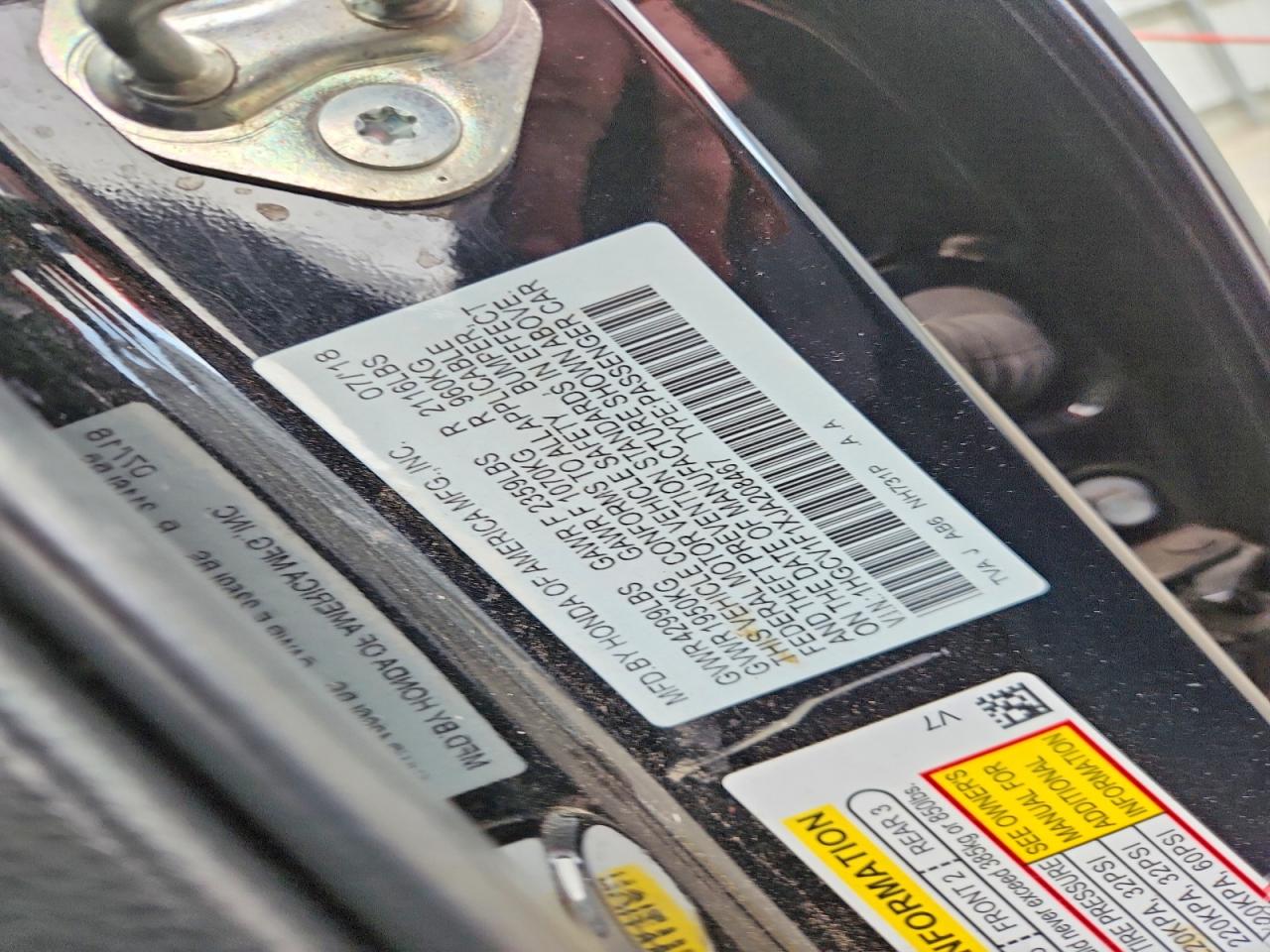 2018 HONDA ACCORD LX photo 12