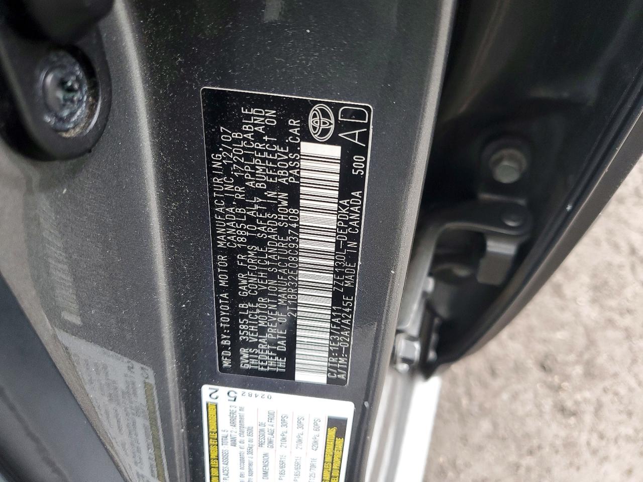2008 TOYOTA COROLLA CE photo 12