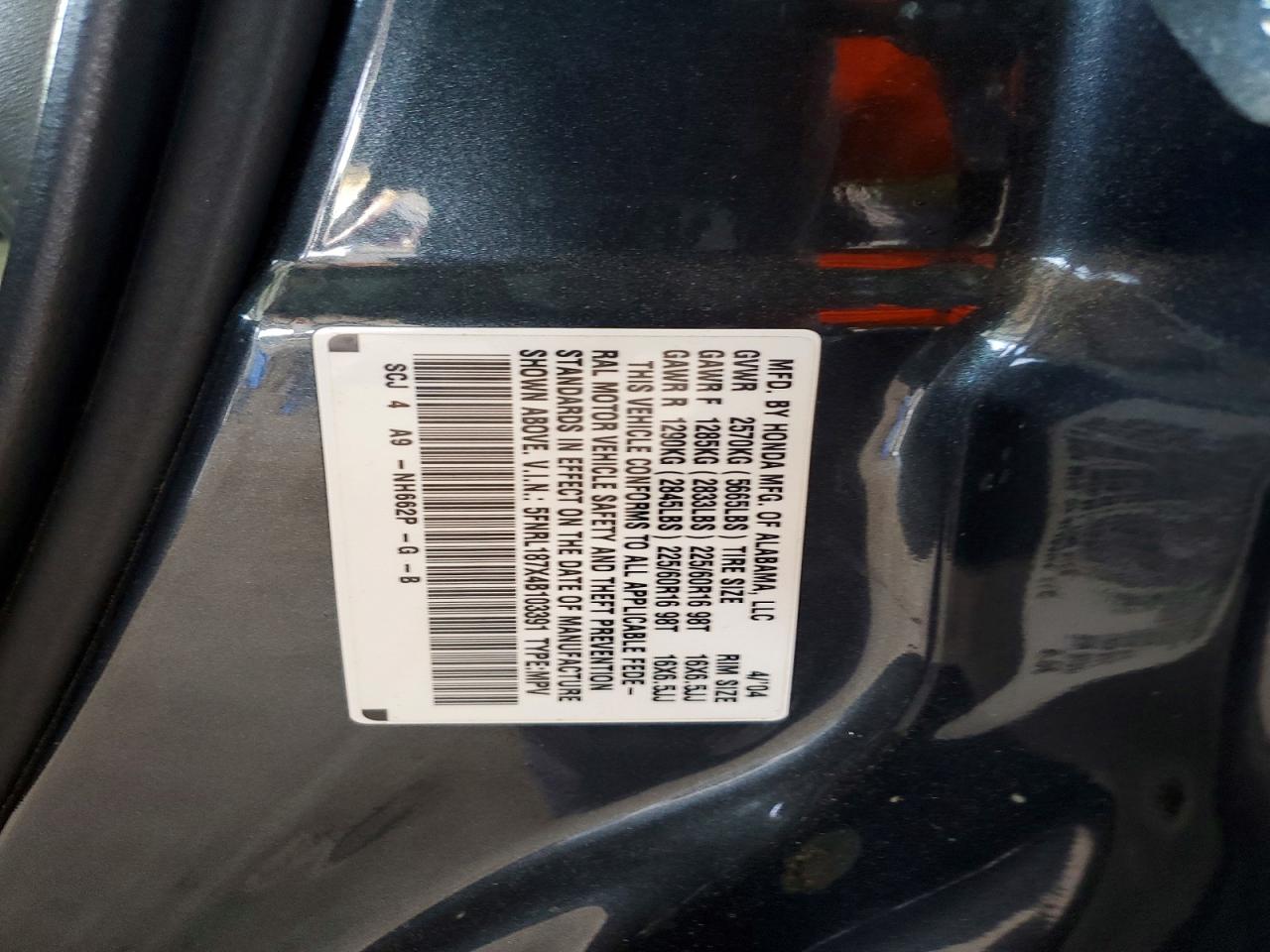 2004 HONDA ODYSSEY EXL photo 13