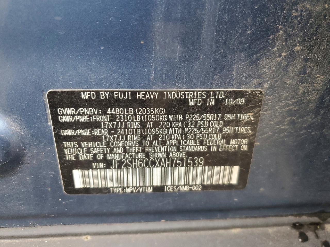 2010 SUBARU FORESTER 2.5X PREMIUM photo 25