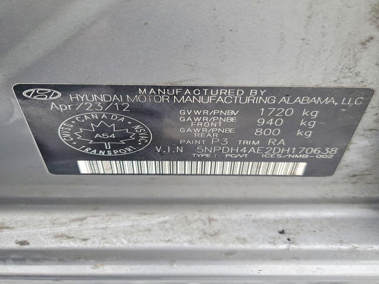 2013 HYUNDAI ELANTRA GLS photo 12