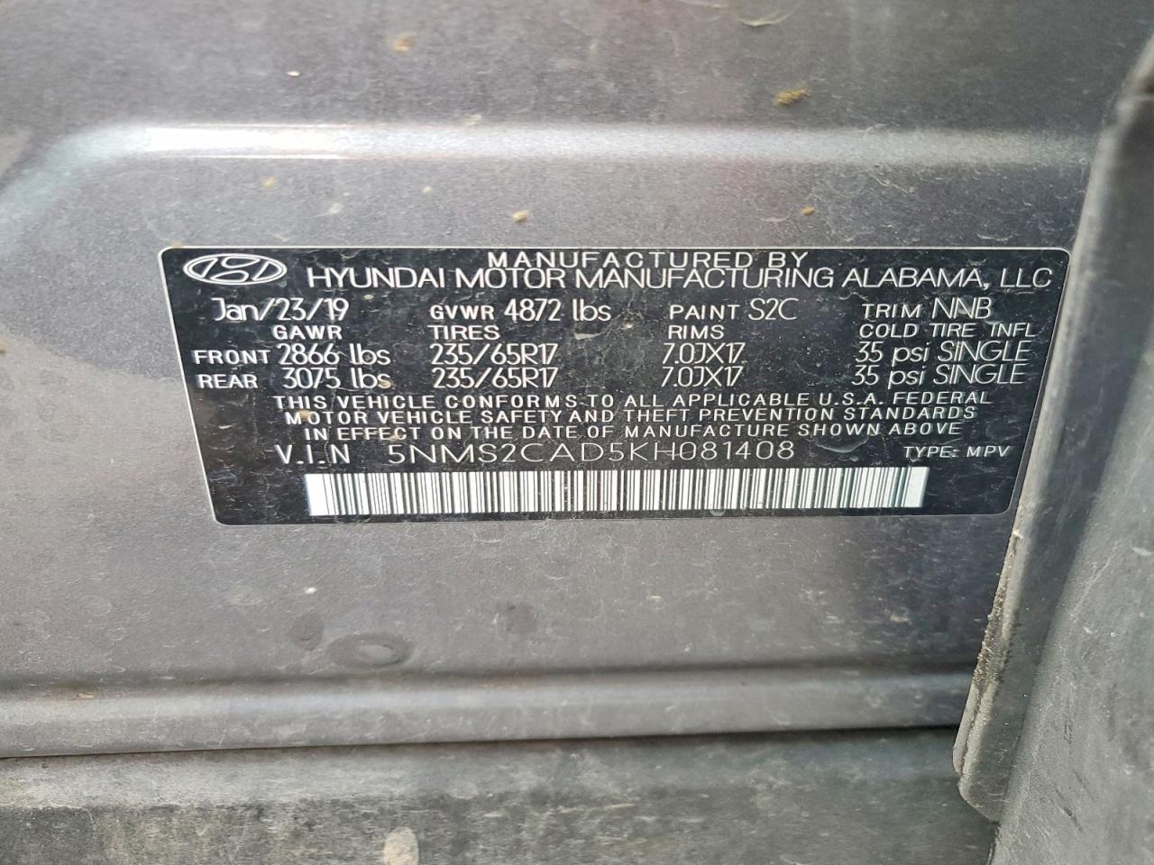 2019 HYUNDAI SANTA FE SE photo 13