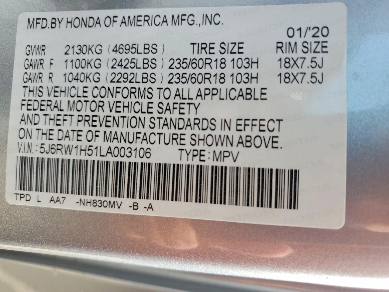 2020 HONDA CR-V EX photo 37