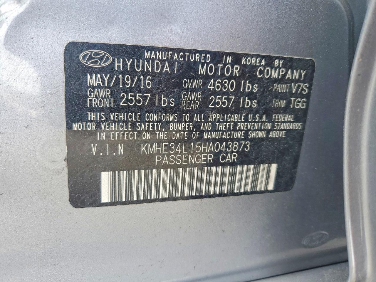 2017 HYUNDAI SONATA HYBRID photo 12