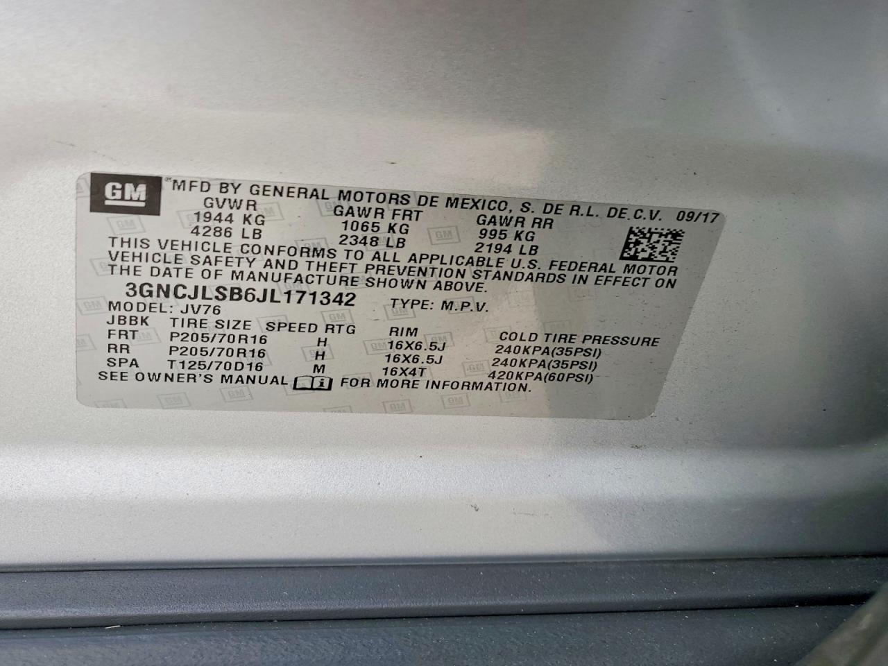 2018 CHEVROLET TRAX 1LT photo 12