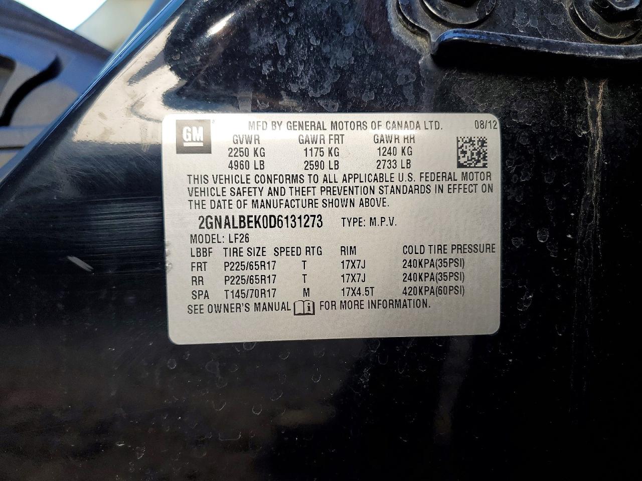 2013 CHEVROLET EQUINOX LS photo 25