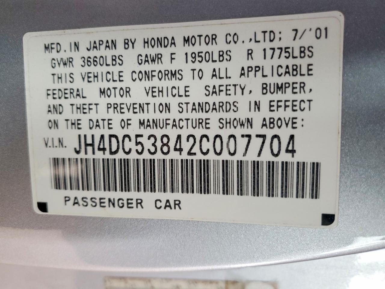 2002 ACURA RSX photo 12