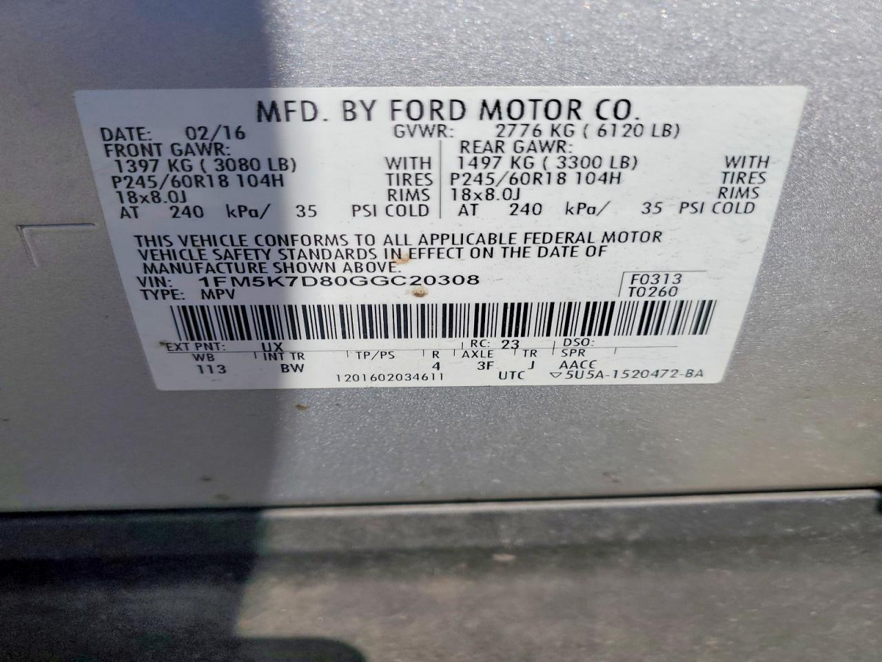 2016 FORD EXPLORER XLT photo 13